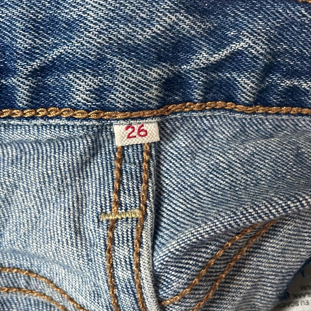 Levi's Blue Denim Jeans. size‎ 26. Leather Patch. Well Worn. - Picture 7 of 9